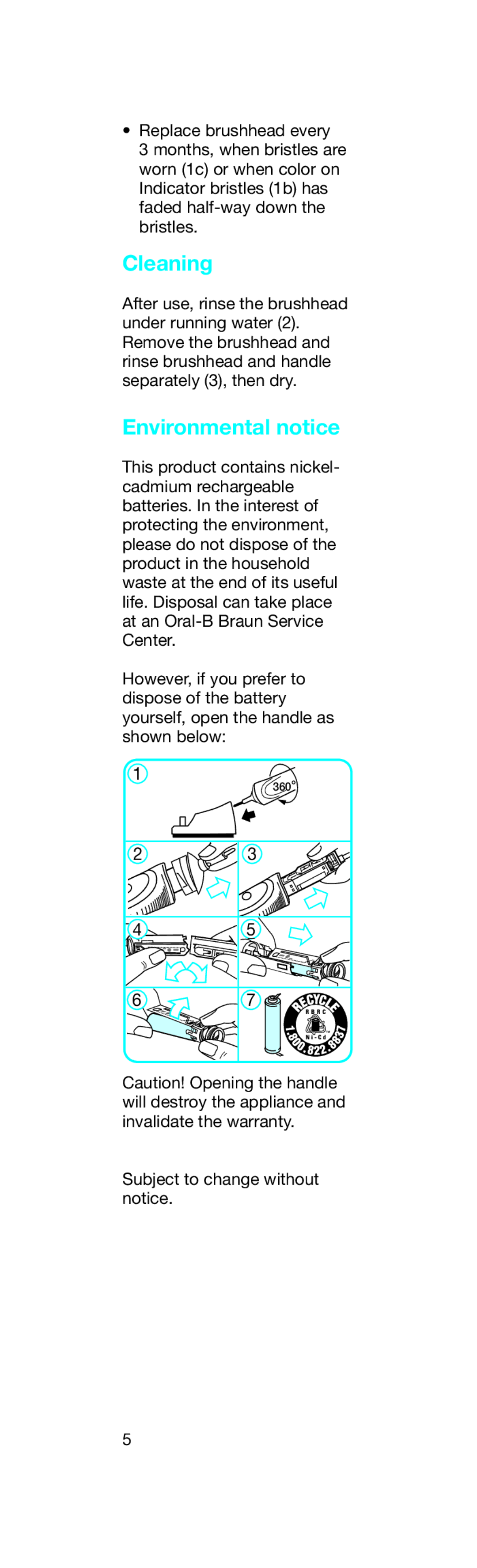 Braun 3709, D12513 manual Cleaning, Environmental notice 