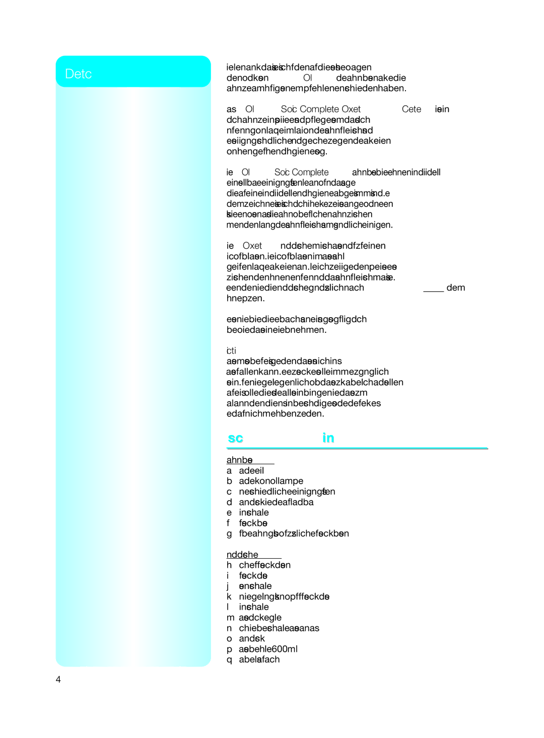 Braun Electric Toothbrush manual Gerätebeschreibung, Wichtig 