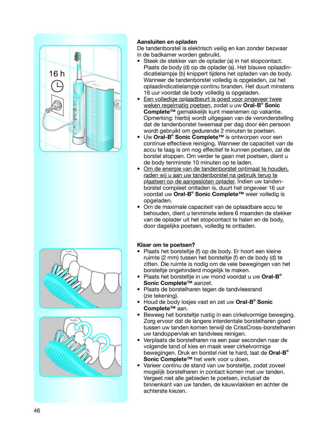 Braun Electric Toothbrush manual Aansluiten en opladen, Klaar om te poetsen? 