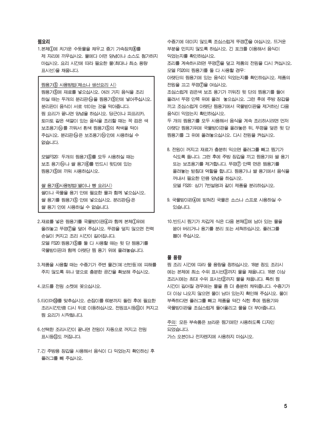 Braun FS20, FS10 manual 