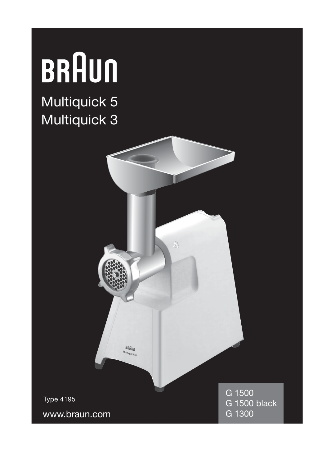 Braun manual Multiquick 5 Multiquick, G G 1500 black, Type 