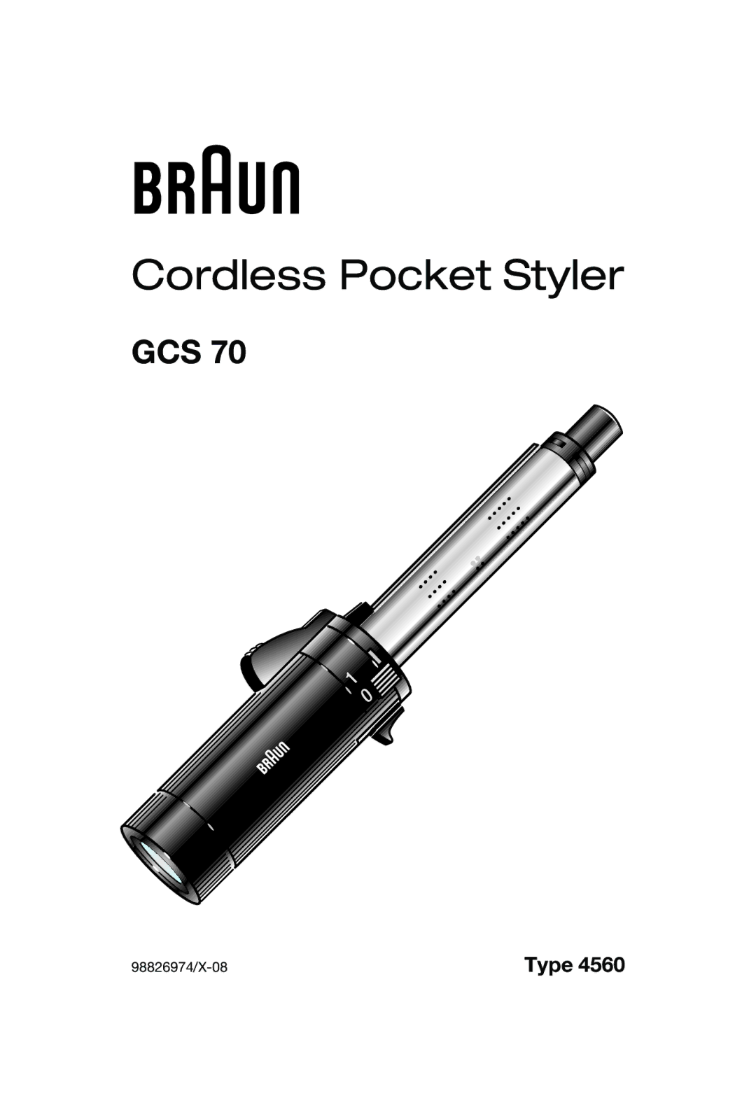 Braun GCS 70 manual Cordless Pocket Styler 