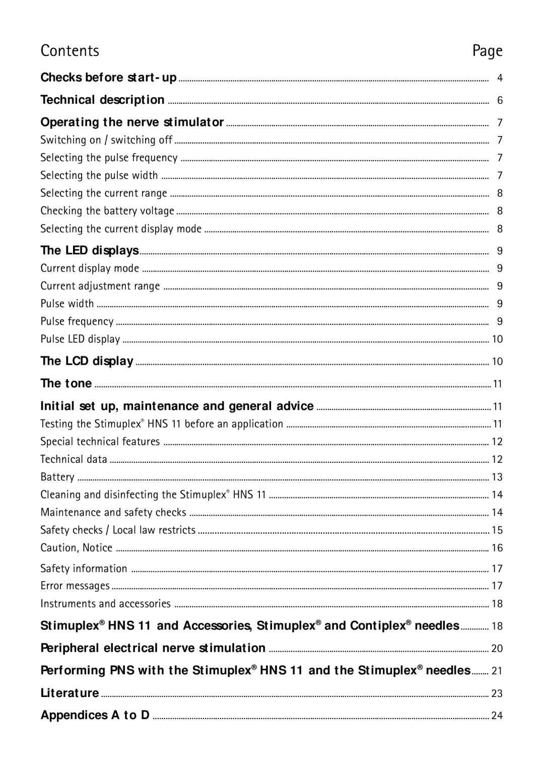 Braun HNS 11 user manual Contents 