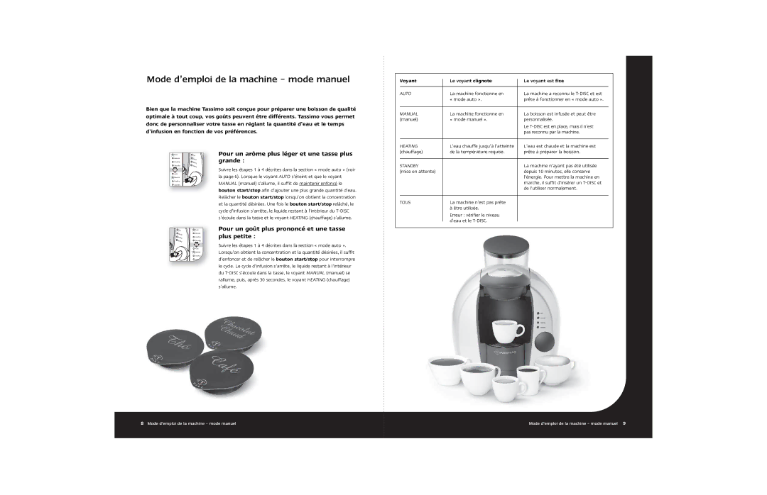 Braun Hot Beverage Machine Mode d’emploi de la machine mode manuel, Pour un arôme plus léger et une tasse plus grande 