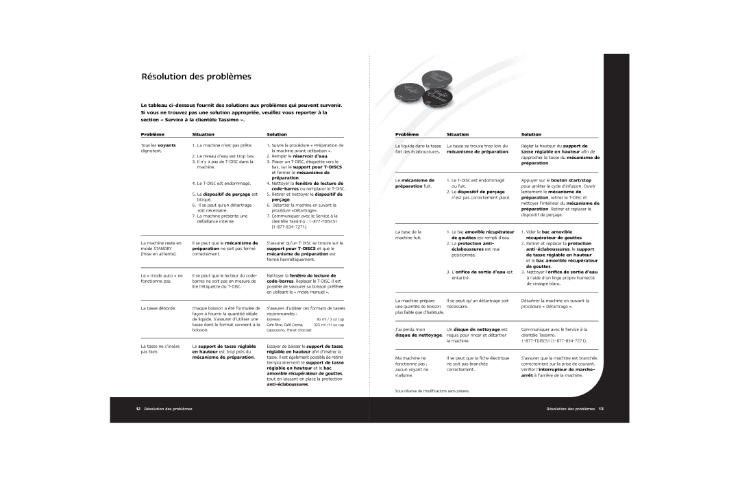 Braun Hot Beverage Machine manual Résolution des problèmes 