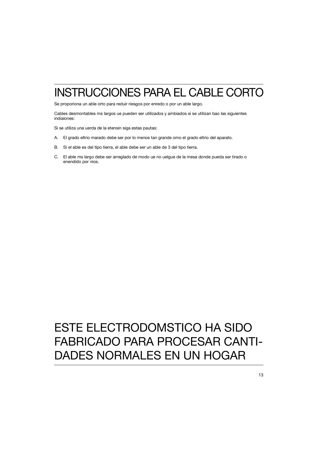 Braun HT 500W, HT 500 B manual Instrucciones Para EL Cable Corto 