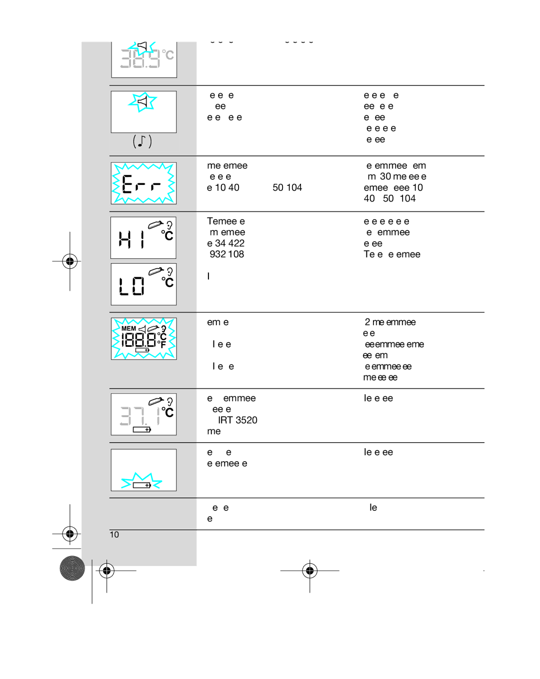 Braun IRT 3020, IRT 3520 manual Trouble-shooting 