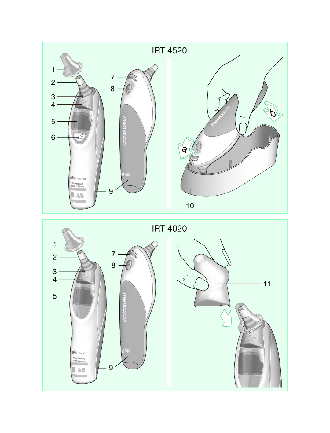 Braun IRT 4020, IRT 4520 manual Irt 