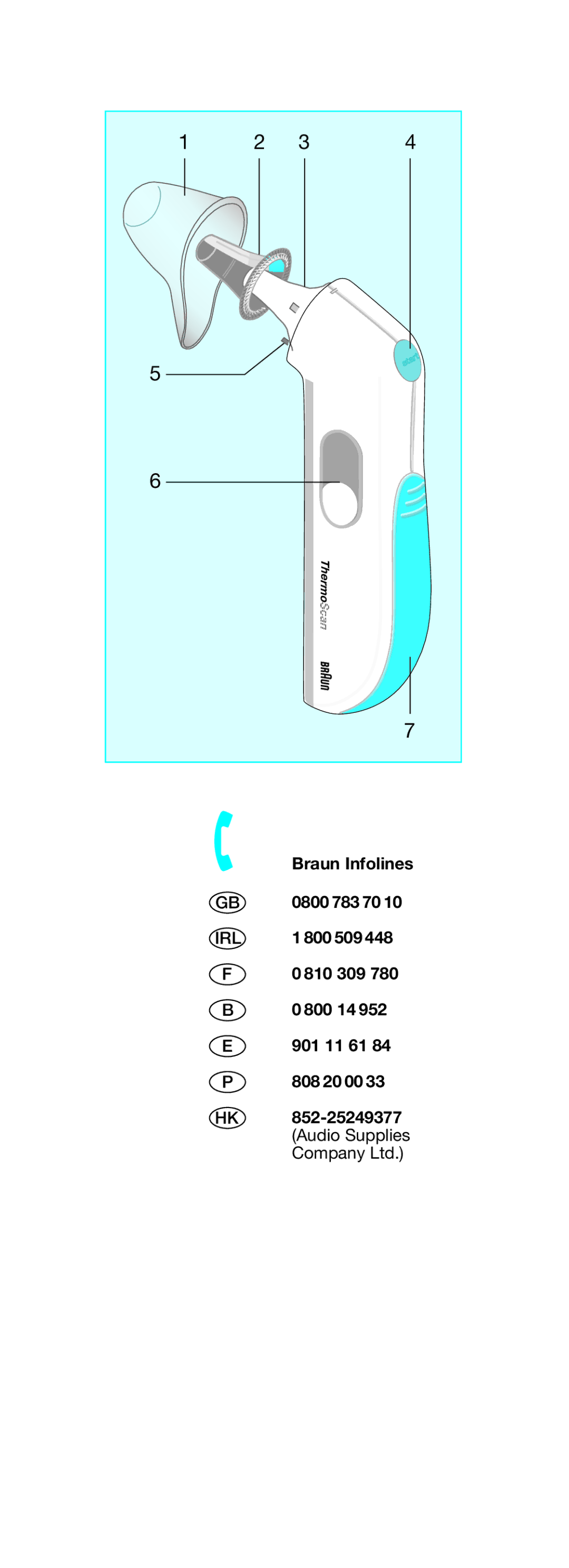 Braun IRT3020 manual 0800 783 70 