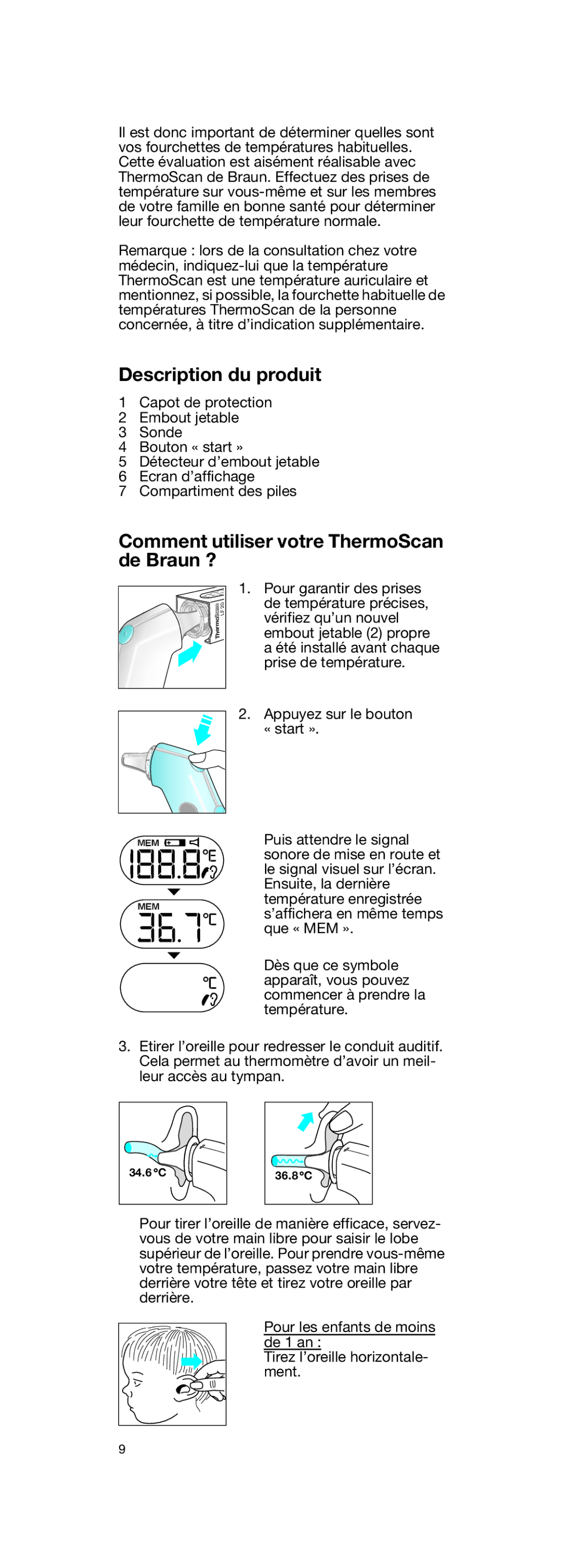 Braun IRT3020 manual Description du produit, Comment utiliser votre ThermoScan de Braun ? 