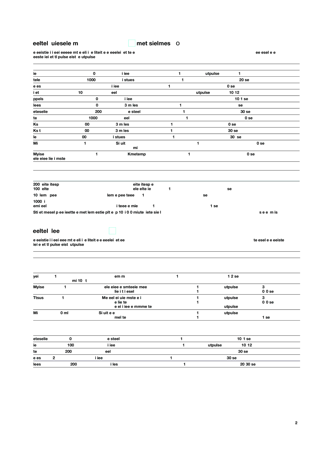 Braun K 3000 manual Voorbeeldtabel voor universele kom Met sikkelmes o, Voorbeeldtabel voor blender 