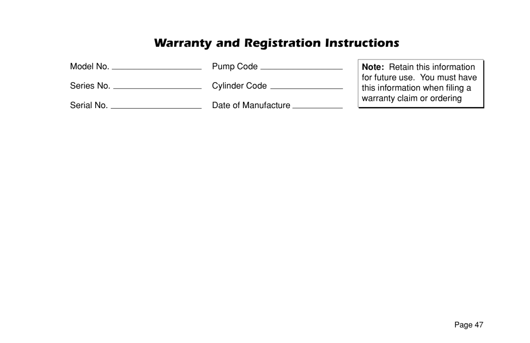 Braun L200UARS manual Warranty and Registration Instructions 