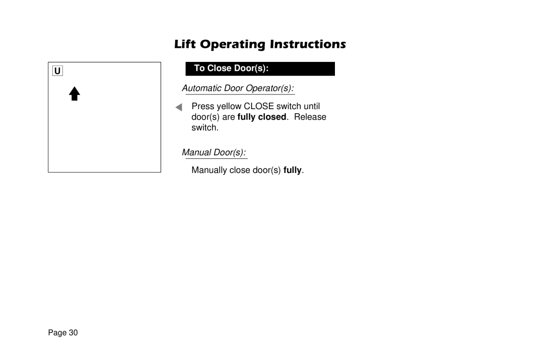 Braun L955 manual To Close Doors 