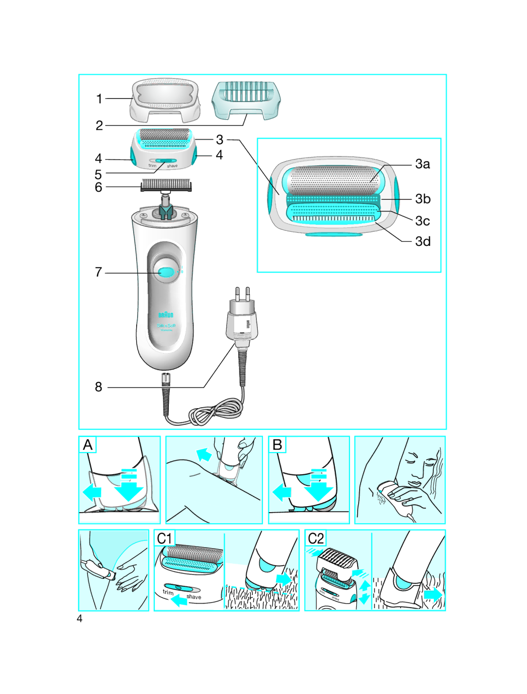 Braun LS 5300 manual Trim Shave 