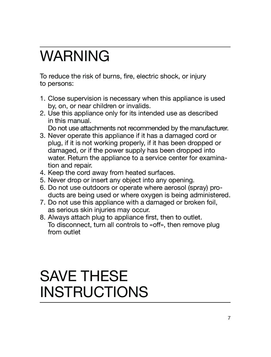 Braun LS 5500 manual Save These Instructions 