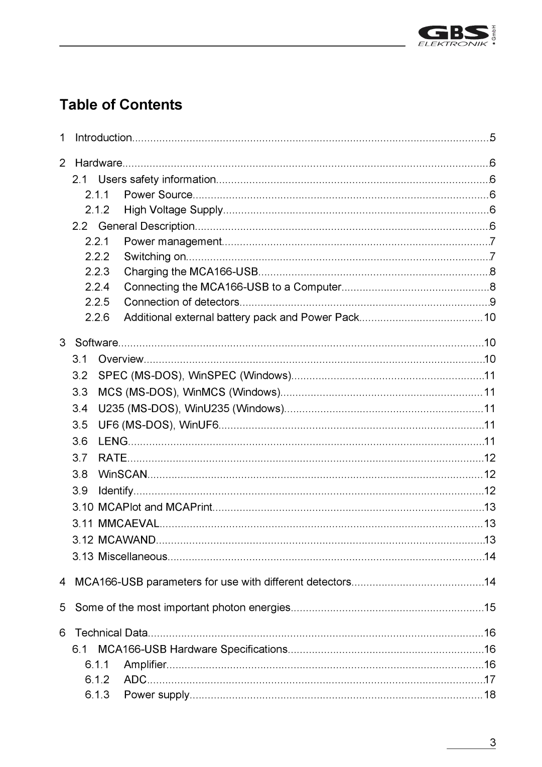 Braun MCA166-USB user manual Table of Contents 