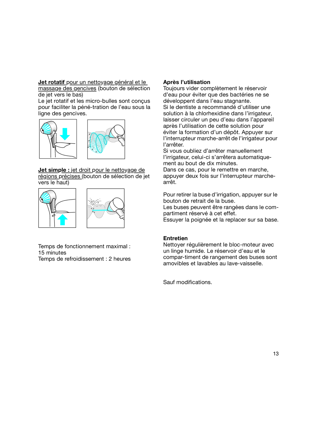 Braun MD 15 manual Après l’utilisation, Entretien 