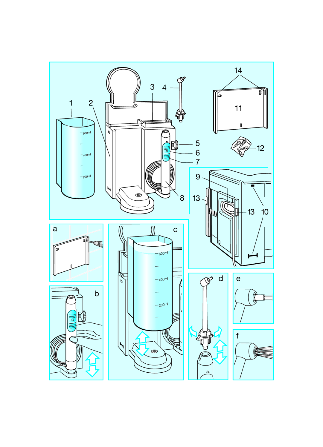 Braun MD 9000 manual 600ml 400ml 200ml 