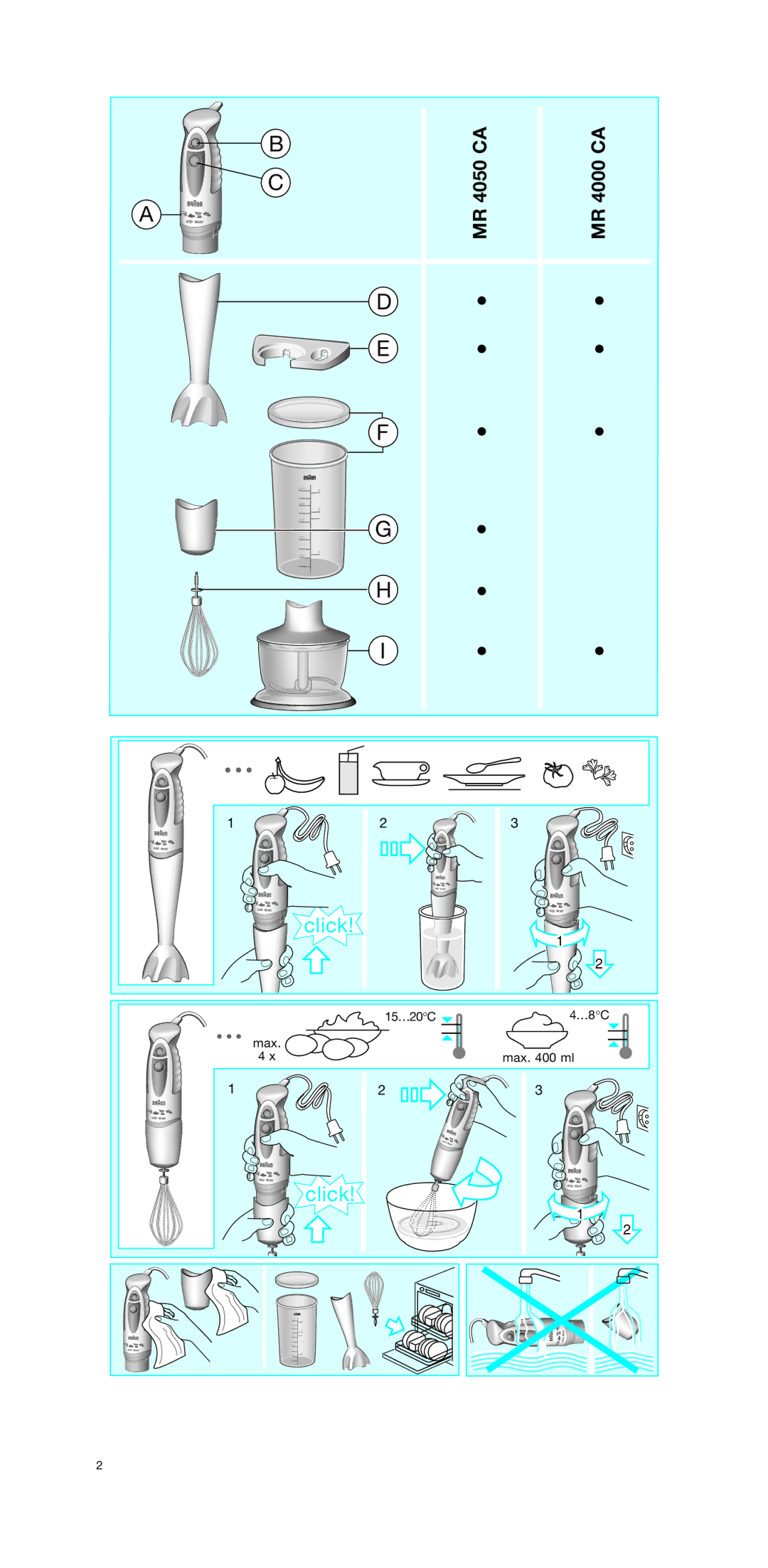 Braun MR 4000 CA manual Click 
