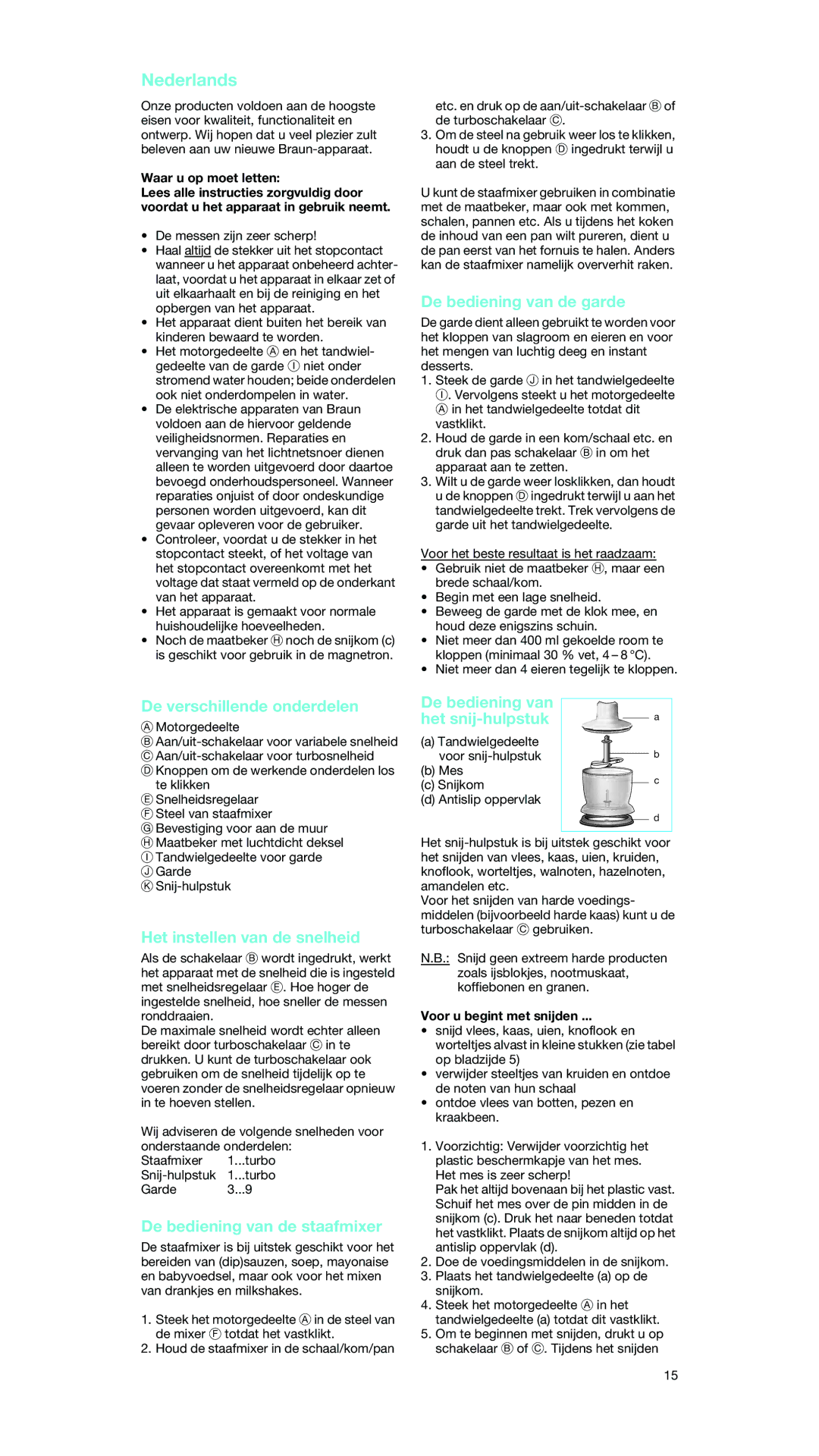 Braun MR 5550 MCA manual Nederlands 