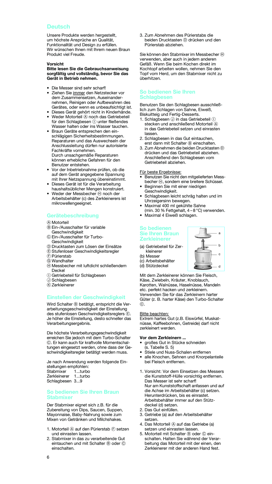 Braun MR 5550 MCA manual Deutsch 