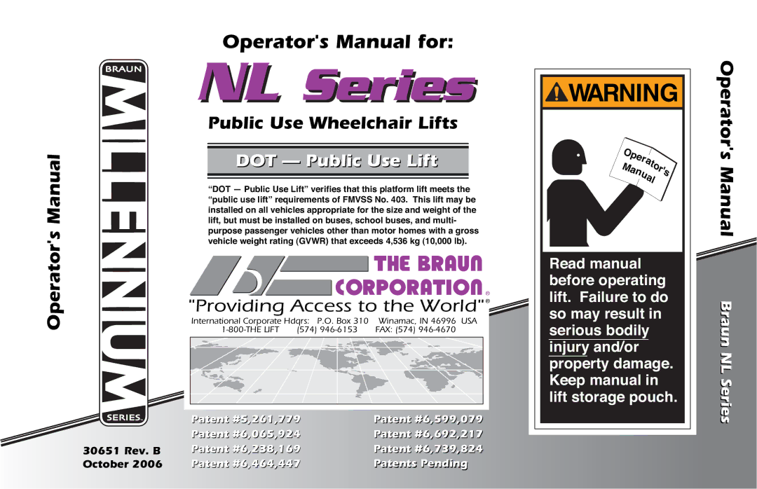 Braun NL Series manual Operators Manual for 