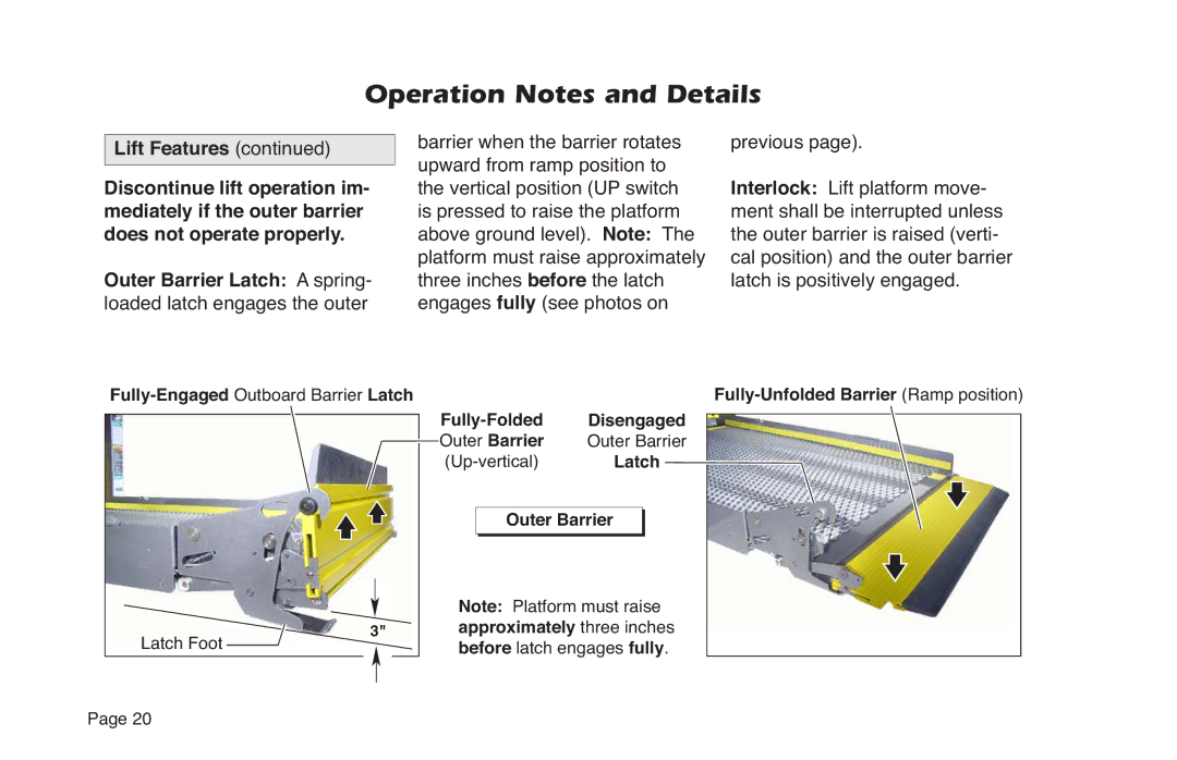 Braun NL Series manual Latch 