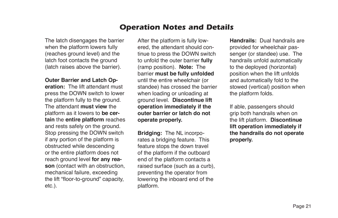 Braun NL Series manual Operation Notes and Details 