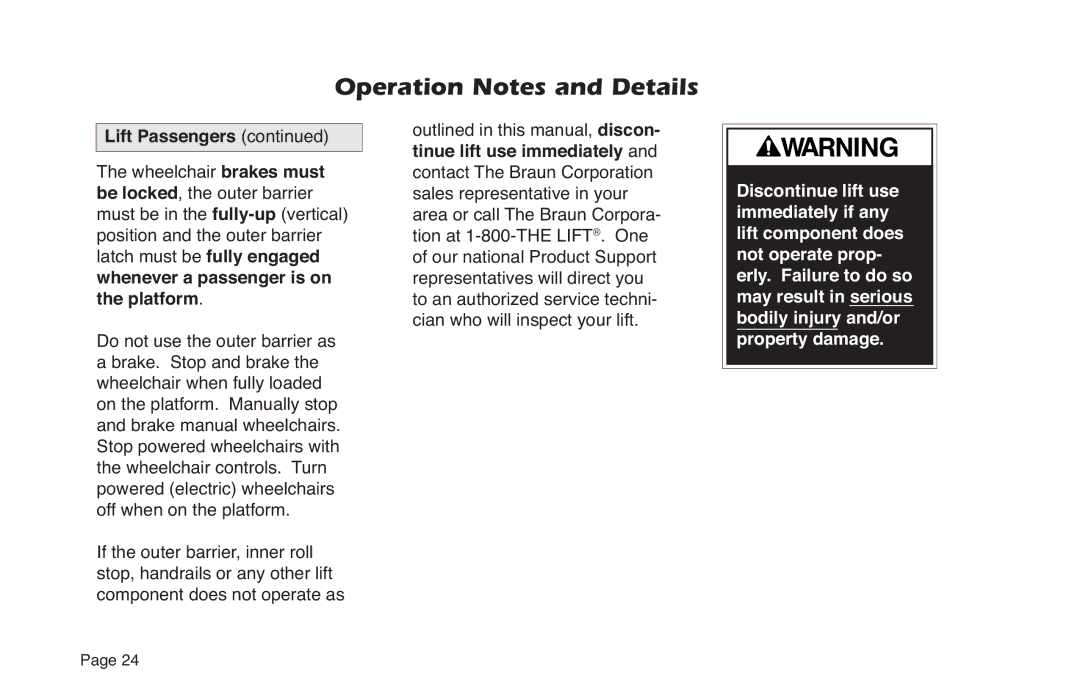 Braun NL Series manual Operation Notes and Details 