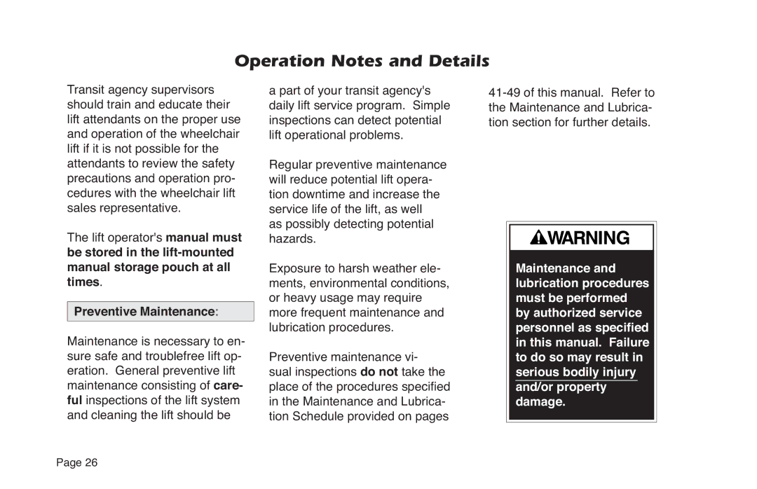 Braun NL Series manual Preventive Maintenance 