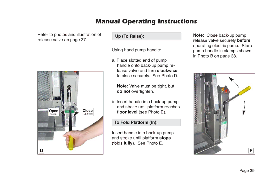 Braun NL955 manual Up To Raise, To Fold Platform 