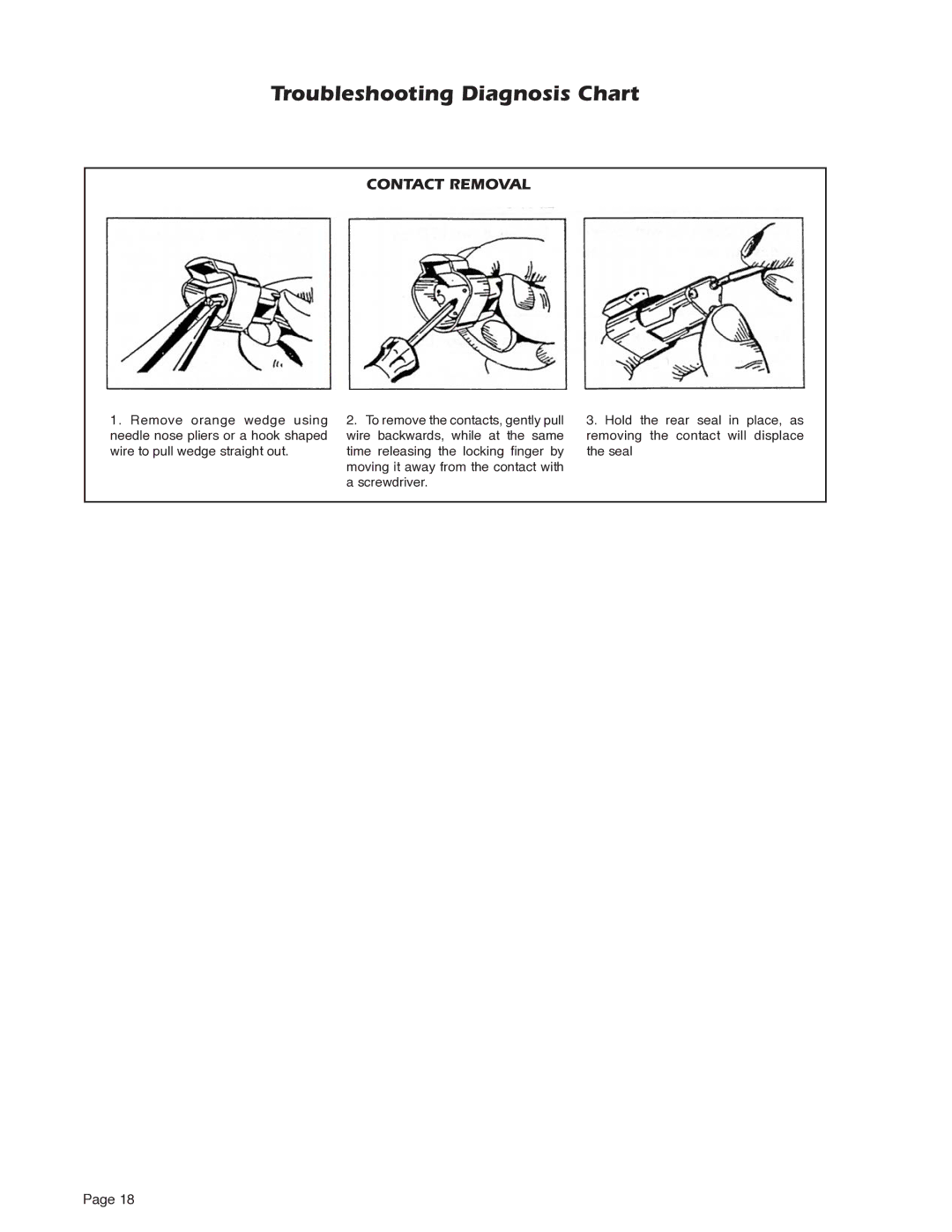 Braun NUVL603C service manual Contact Removal 