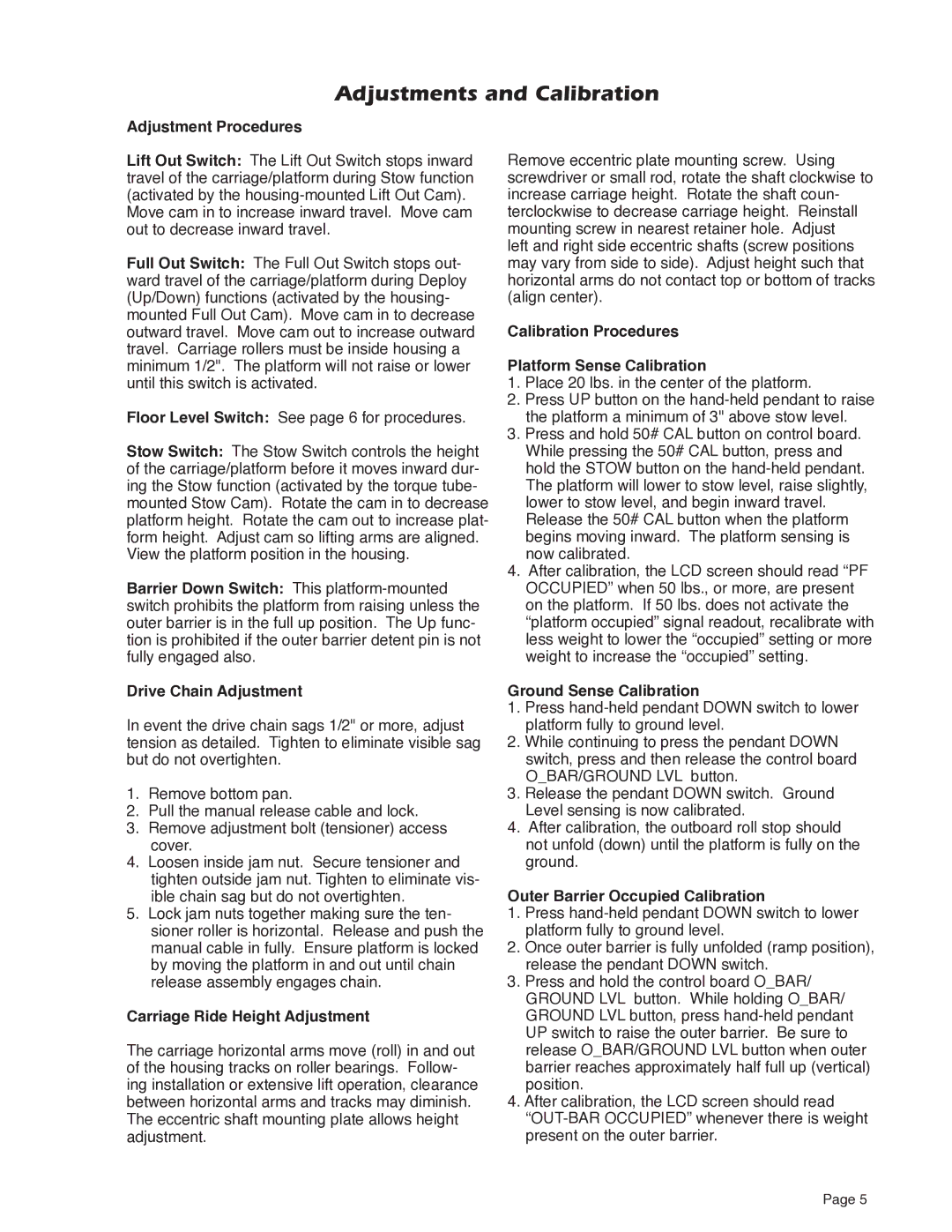 Braun NUVL603C service manual Adjustments and Calibration, Adjustment Procedures 