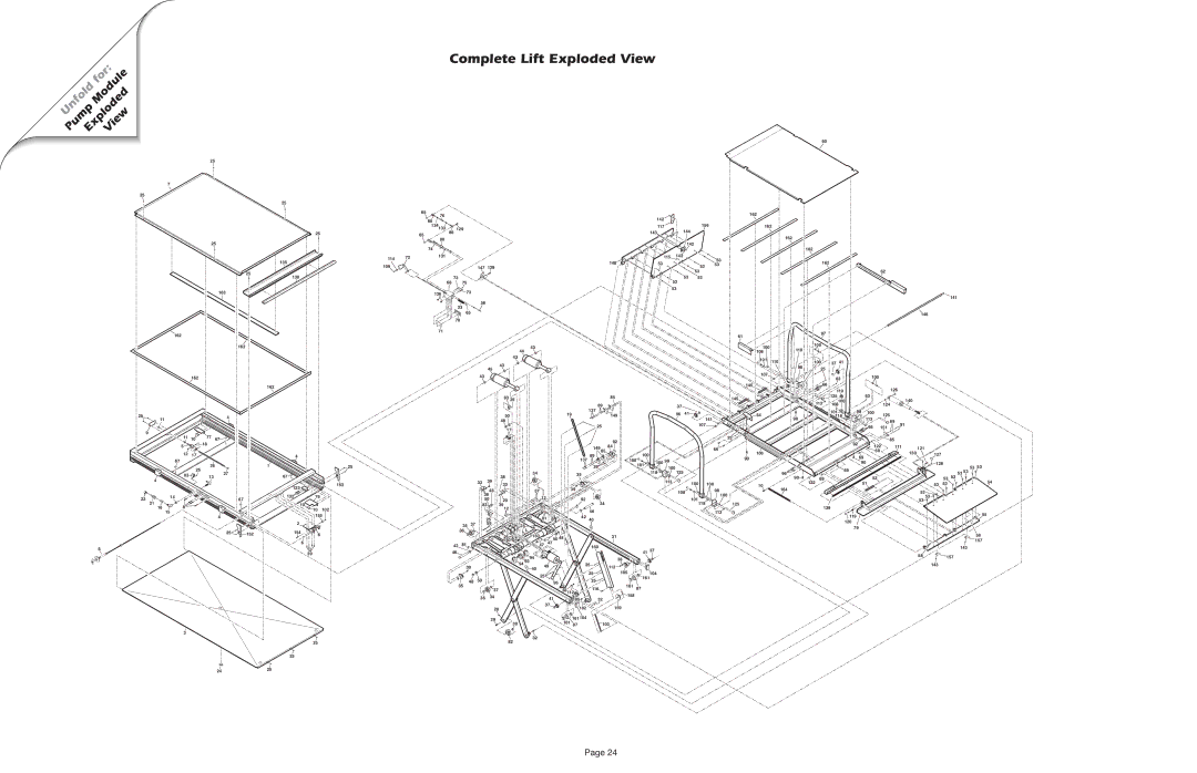 Braun NUVL855R service manual Unfold Modulefor, Complete Lift Exploded View 