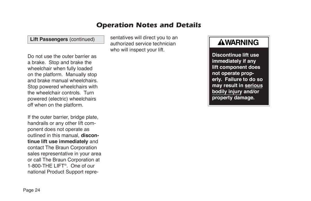 Braun NVL SERIES manual Operation Notes and Details 