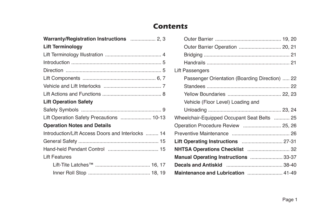 Braun NVL SERIES manual Contents 