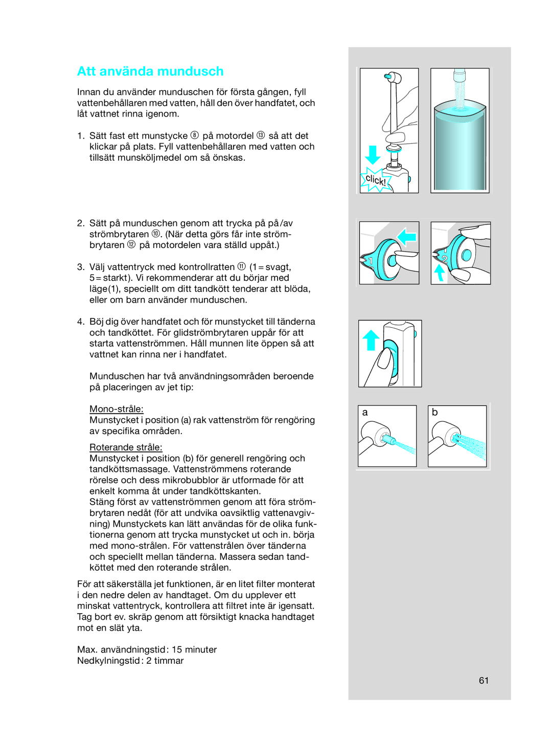 Braun 3718, OC15525 A manual Att använda mundusch 