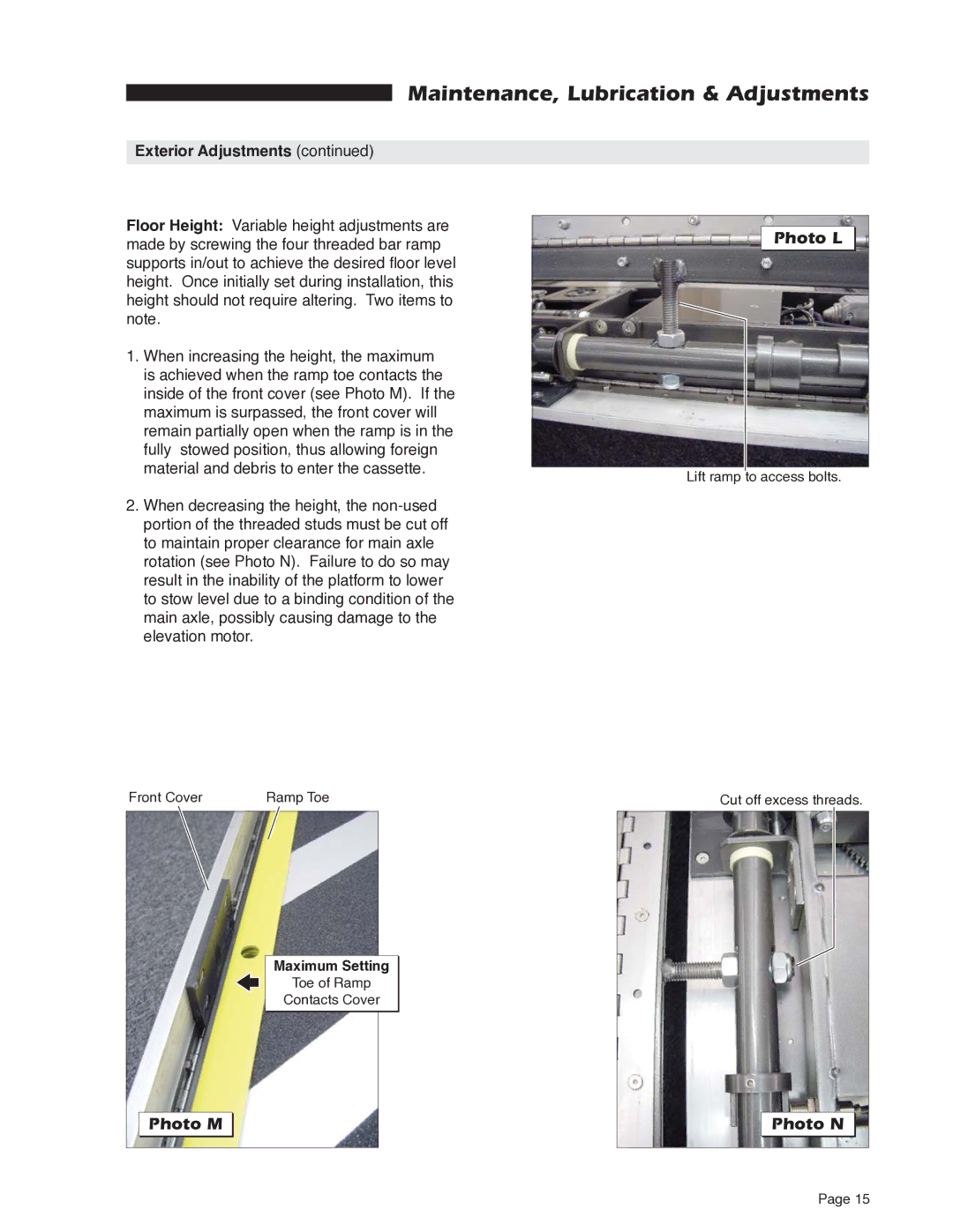 Braun RA200 service manual Photo L, Photo M Photo N 