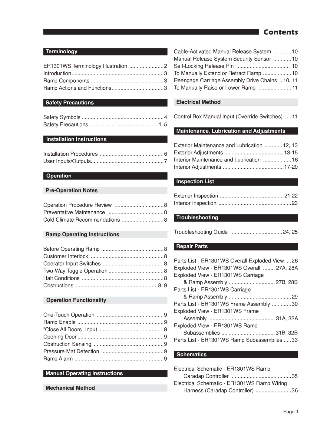 Braun RA200 service manual Contents 