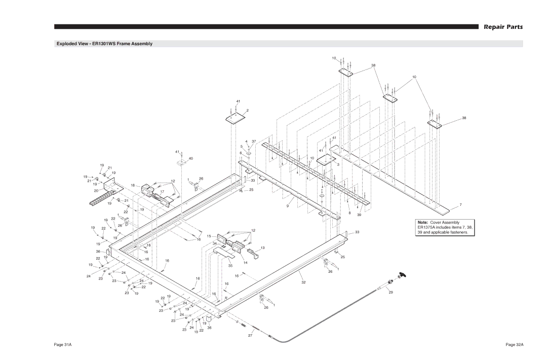 Braun RA200 service manual Exploded View ER1301WS Frame Assembly 