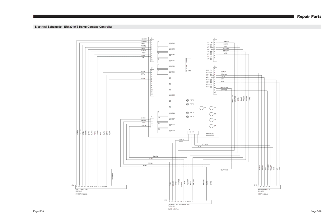 Braun RA200 service manual Electrical Schematic ER1301WS Ramp Caradap Controller 