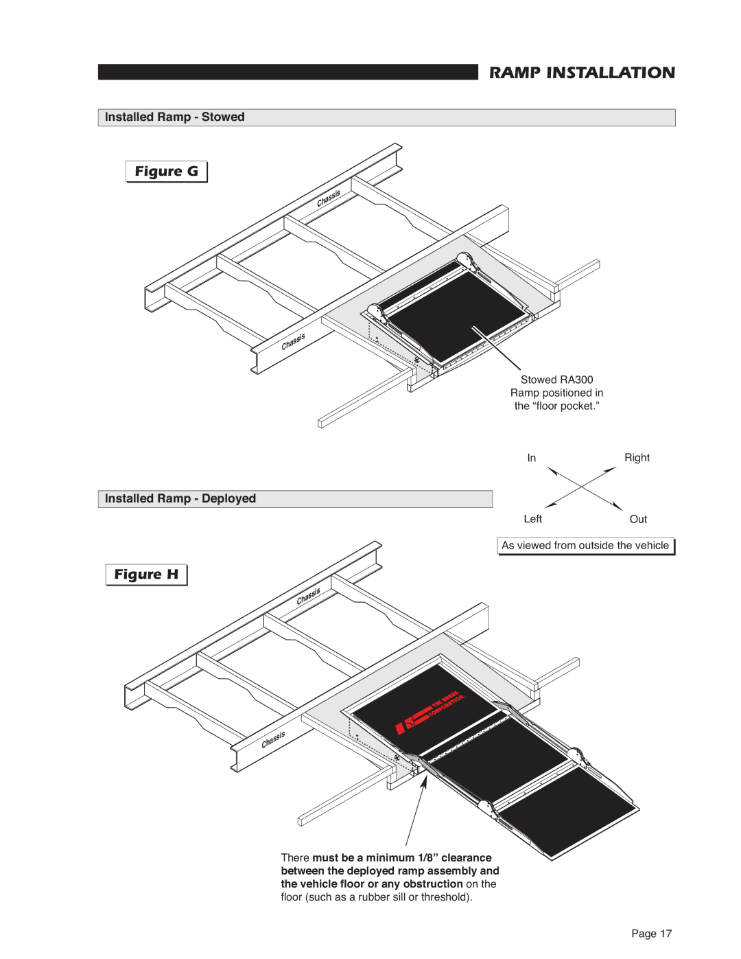 Braun RA300 service manual Installed Ramp Stowed, Installed Ramp Deployed 