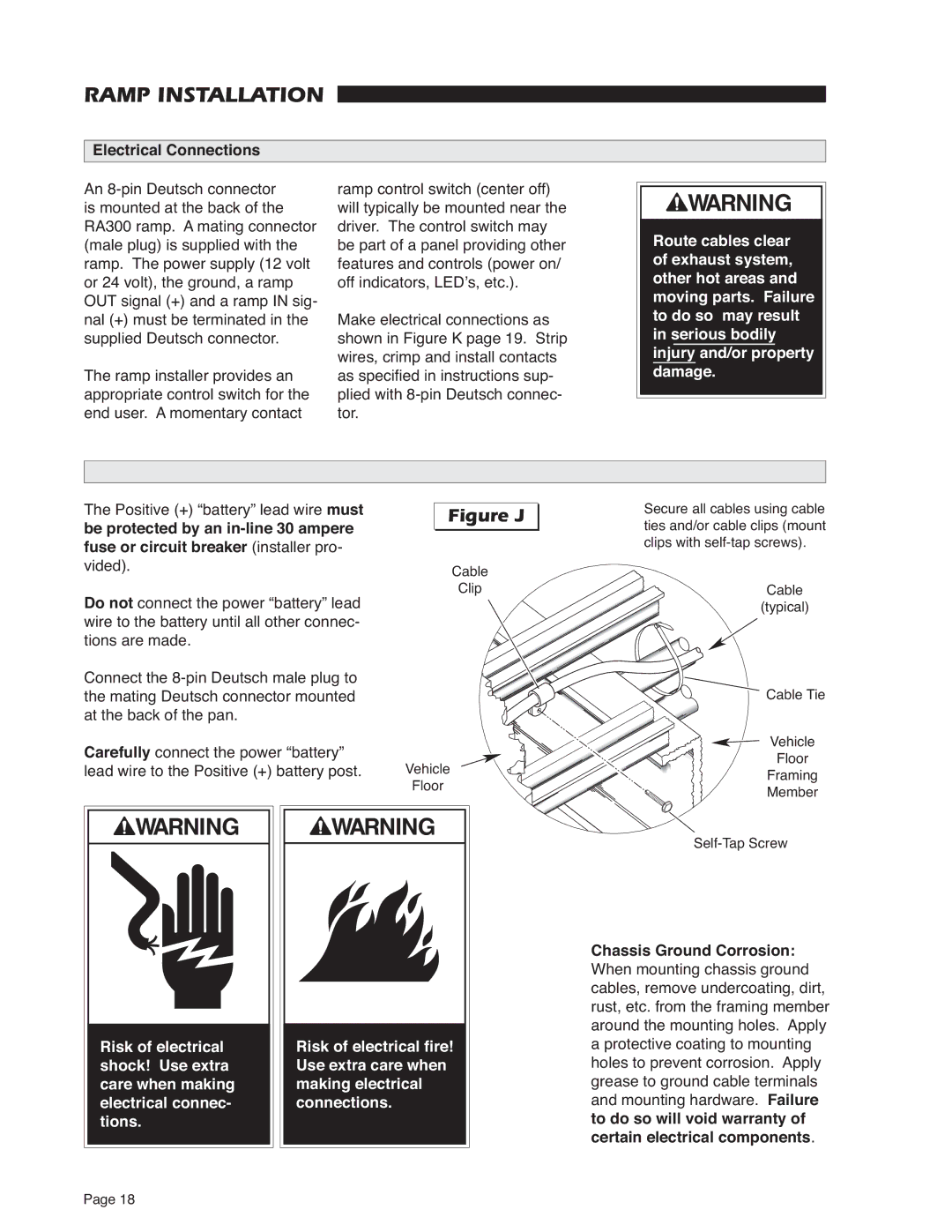 Braun RA300 service manual Figure J, Electrical Connections 