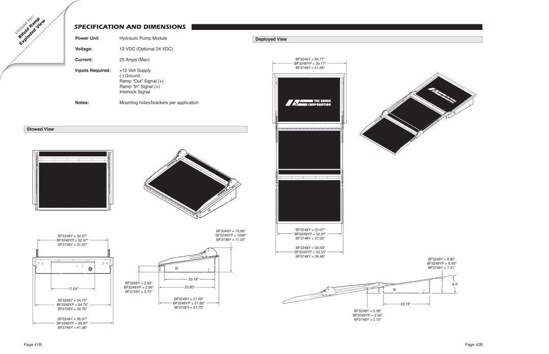 Braun RA300 service manual Specification and Dimensions 