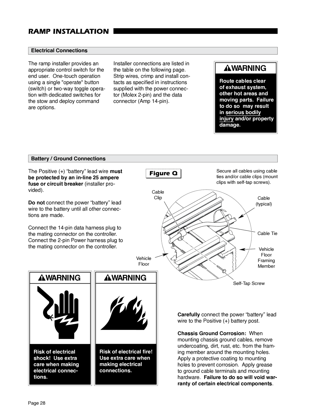 Braun RA500 service manual Route cables clear, Exhaust system, Other hot areas, Moving parts. Failure 