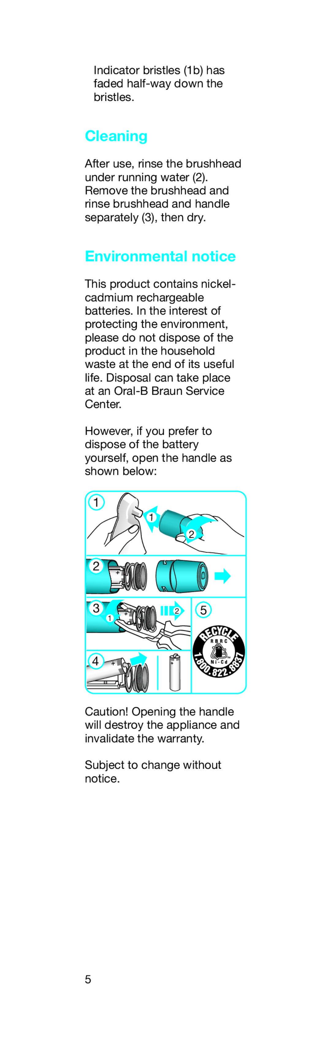 Braun S12513 manual Cleaning, Environmental notice 