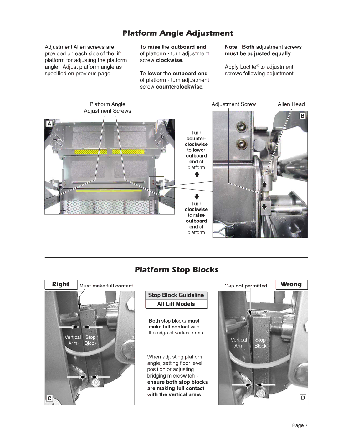 Braun Series A5 service manual Platform Stop Blocks 