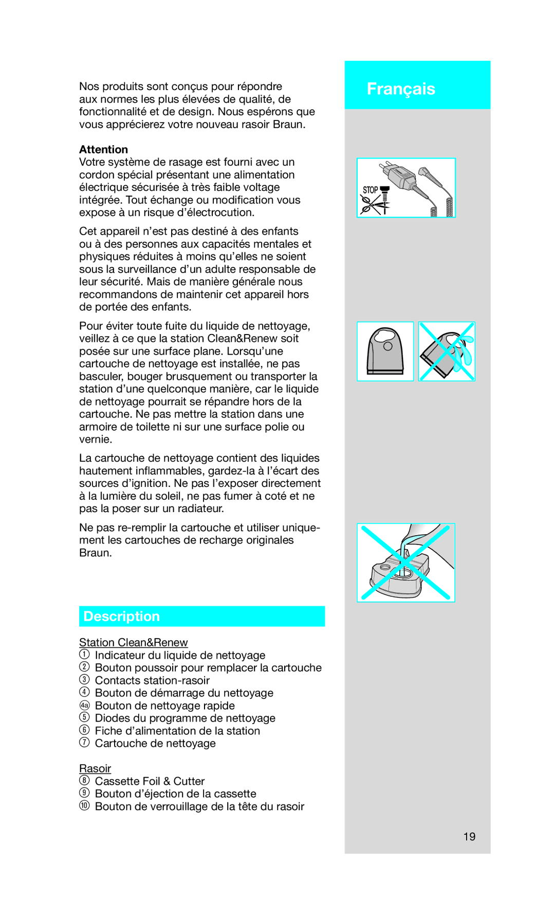 Braun Series7 manual Français, Description 