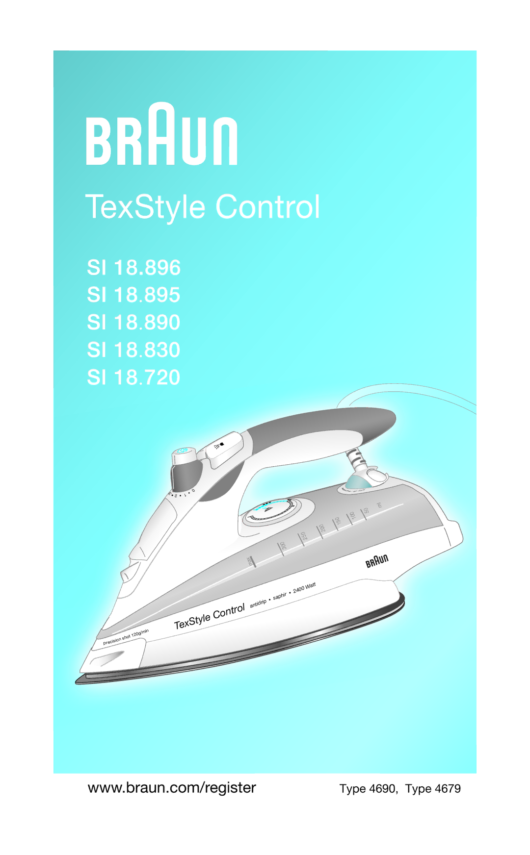 Braun SI 18.890, SI 18.896, SI 18.720, SI 18.830, SI 18.895 manual TexStyle Control 