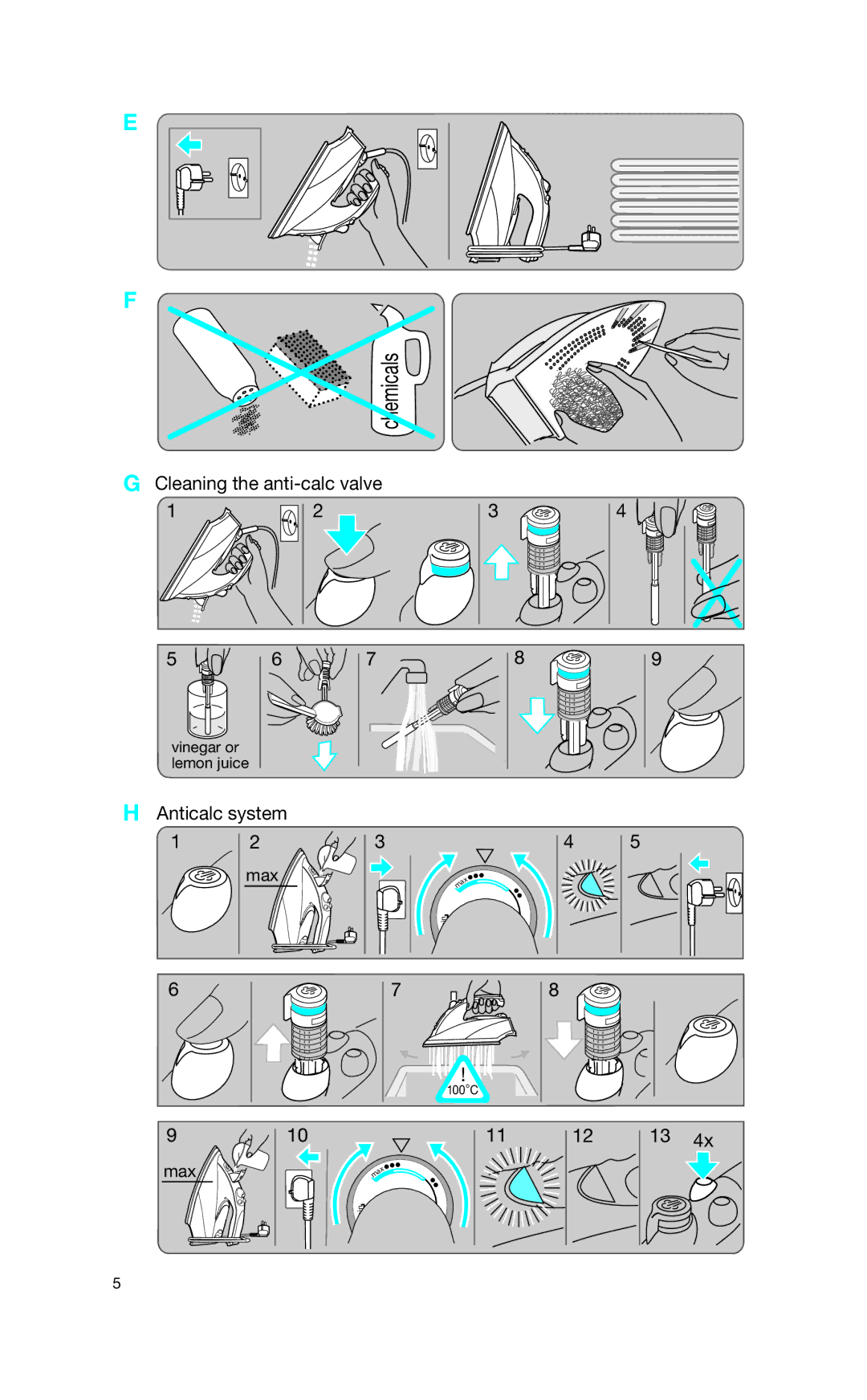 Braun SI 6290 manual Cleaning the anti-calc valve 